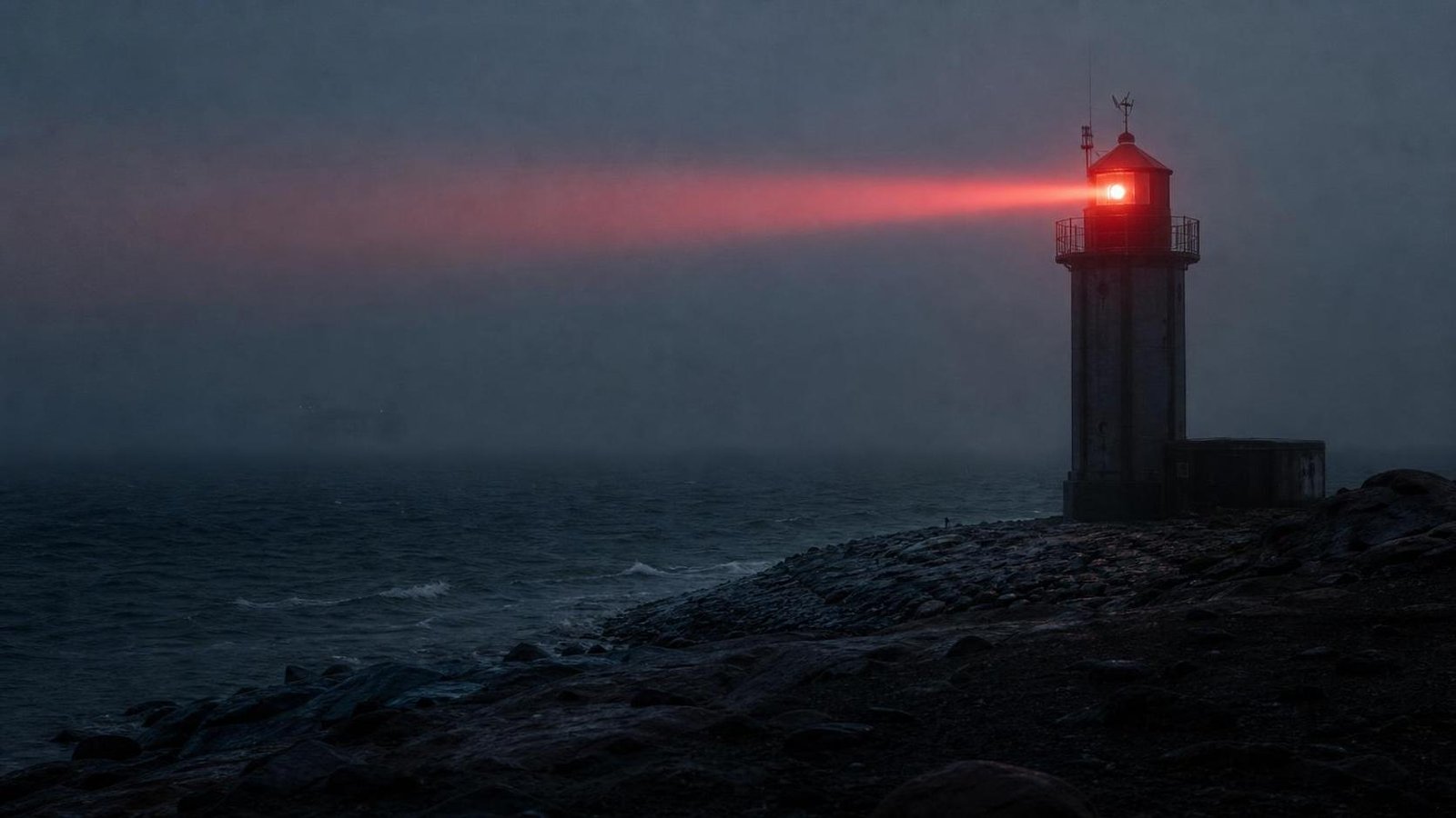 La luce rossa sopra il mare