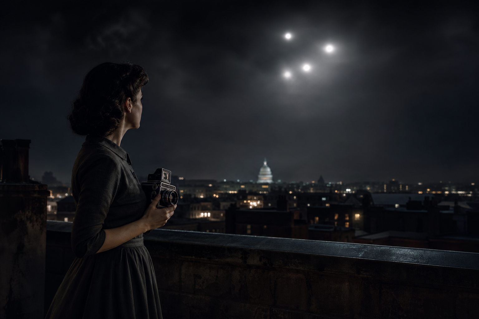 Le luci sopra la capitale non seguivano gli aerei