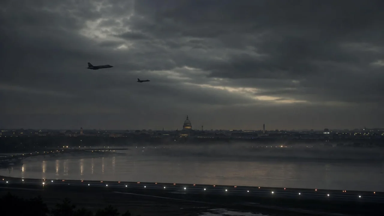 Intercettori nella foschia notturna sopra Washington durante le segnalazioni del luglio 1952