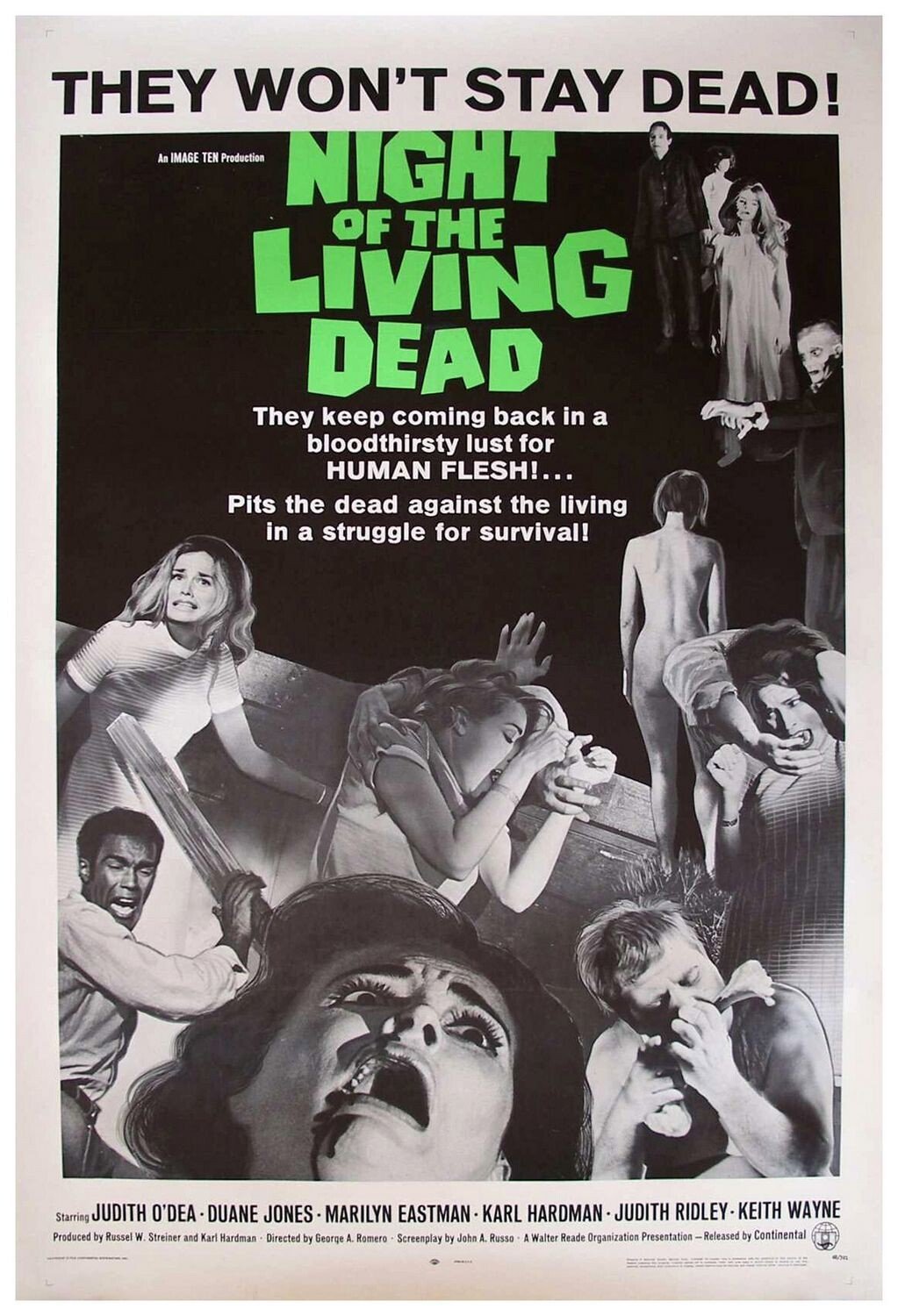 Locandina ufficiale di Night of the Living Dead del 1968