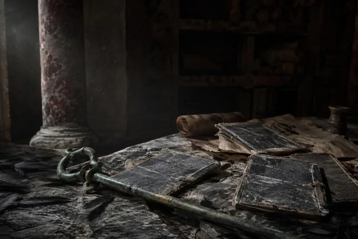 Tavolette cerate e oggetti rituali romani in un archivio abbandonato